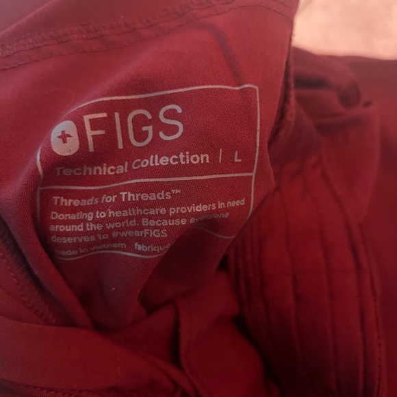 Figs Kade Cargo Scrub Pant - Large, Burgundy - Picture 2 of 4